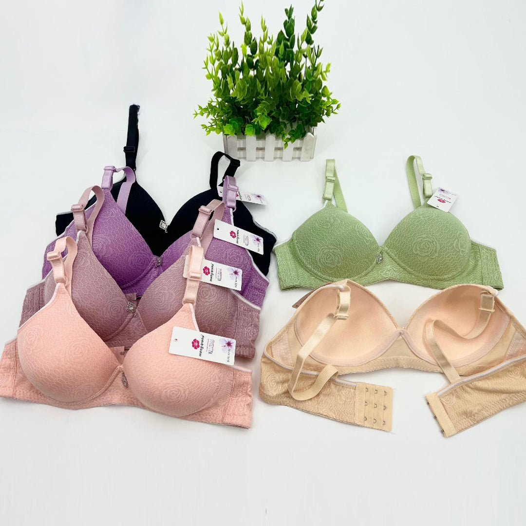 Women Soft Floral Pattern Bra Combo